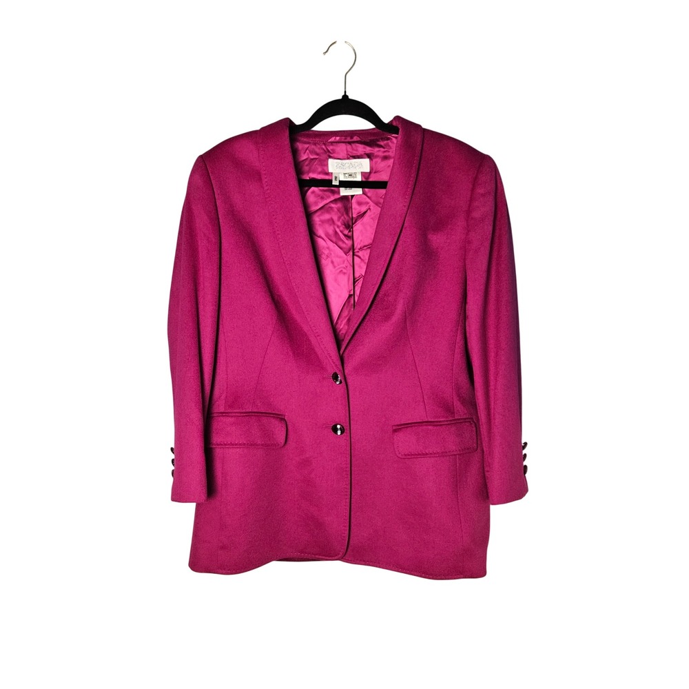 Escada Margaretha Ley Fuchsia Pink Office Blazer Rabbit Wool Womens 42 (10)